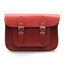 11 inch Real Leather Buckle Satchel Bag - Red
