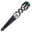 Imitation Serpent Design Sgian Dubh - Antique Finish - 6 Stone Colours