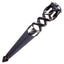 Imitation Serpent Design Sgian Dubh - Black Chrome Finish - 6 Stone Colours