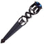 Imitation Serpent Design Sgian Dubh - Black Chrome Finish - 6 Stone Colours
