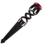 Imitation Serpent Design Sgian Dubh - Black Chrome Finish - 6 Stone Colours