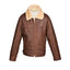 New Sheepskin Aviator Style Men's Leather Coat - Shaun - Cognac