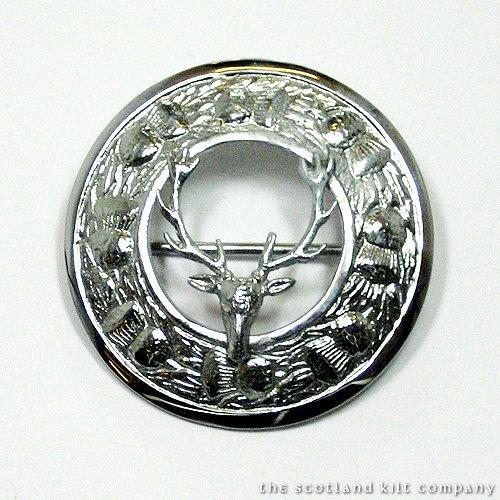 Thistle Design, Stag Centre Plaid Brooch