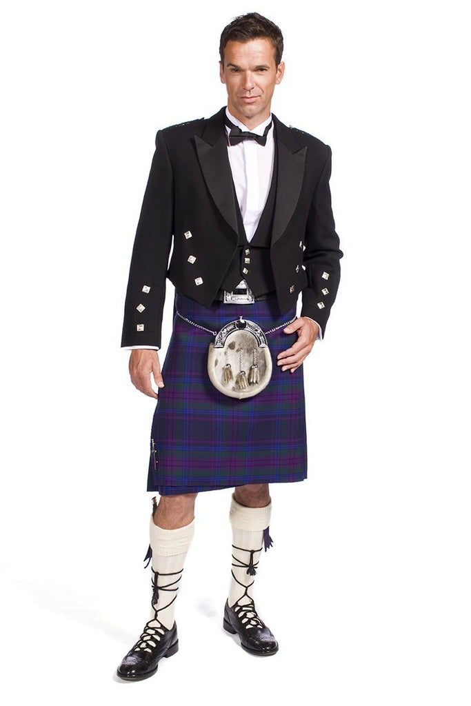 Traditional Prince Charlie Jacket Outfit with 16oz 8 yard Handmade Kilt