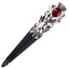 Imitation Thistle Design Sgian Dubh - Antique Finish - 6 Stone Colours