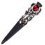 Imitation Thistle Design Sgian Dubh - Black Chrome Finish - 6 Stone Colours