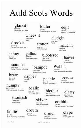 Auld Scots Words Tea Towel