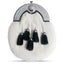 Full Dress White Rabbit Fur Interlace Sporran with 5 Tassels